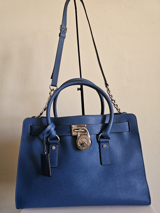 Michael Kors Handbags - Michael Kors Royal Blue Saffiano Satchel with Gold Hardware